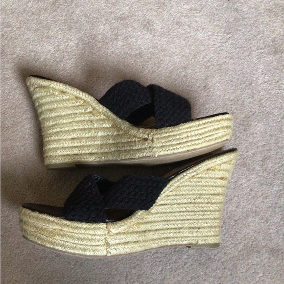 Steve Madden Black Canvas Super Wedge Espadrilles - Picture 4 of 6